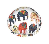 Vintage Elephant Shower Cap For Women Lightweight Bath Cap Washable Bathing Hat For Spa Men Braids