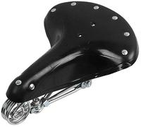 Vintage Elephant Spring Genuine Leather Bike Saddle Retro Bicycle Cushion Seat (Black)