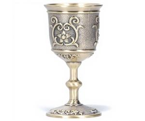 Vintage Embossed Bronze Wine Cup Goblet for Weddings Wine Drinking Collecting Ornaments L 37cm Chalice Cup Chalice Goblet Wijnglazen