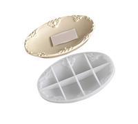 Vintage Embossed Silicone Jewelry Tray Mold Reusable Oval/Round/Square Resin Craft Molds for Projects Unique Handmade Tray Mold