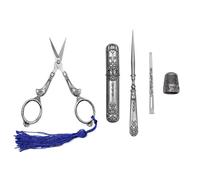 Vintage Embroidery Scissors Kit, Complete Vintage Sewing Tools, with Sewing Needle Box, Awl, Sewing Thimble, Threader for Sewing, Knitting, Cross Stitch, Quilting