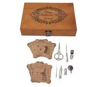 Vintage Embroidery Scissors Set Stainless Steel Craft Sewing Kit with Solid Wood Box, Silver - Durable Retro Design, Multipurpose Needlework Tools for DIY and Craft Enthusiasts (Vintage Silver)