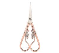 Vintage Embroidery Sewing Scissor, Stainless Steel Fabric and Paper Cutting Scissor with Sharp Precision Blades, Compact Retro Craft Scissor for Household DIY Needlework (Rose Gold)