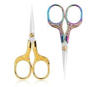 Vintage Embroidery Sharp Scissors 2 Pack, 5 Inches Craft Sewing Scissor Pointed Stainless Steel Multipurpose Detail Beauty Shears for Office Home Household Kitchen School Student Supplies
