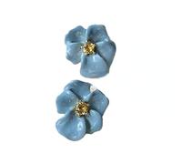 Vintage enamel blue flower earrings, exquisite and elegant dripping glazed flower earrings for women, suitable for gifting to family and friends