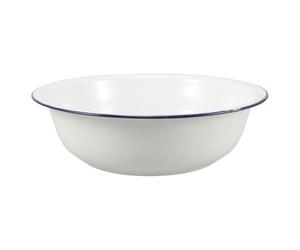 Vintage Enamel Foot Soaking Basin White 32cm Retro Wash Bowl