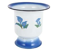 Vintage Enamel Household Spittoon White Old Style Potty for Home Use | Flower Pattern, High Foot Movable Design, Fine Workmanship Random Style
