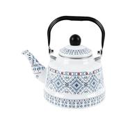 Vintage Enamel Kettle Teapot, Floral Enamel Tea Kettle, Quick Heating Stovetop Teapot with Cool Touch Porcelain Handle, for Tea and Coffee Brewing in Home Kitchen, No Whistling,A1-1.1L