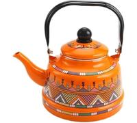 Vintage Enamel Kettle Teapot, Floral Enamel Tea Kettle, Quick Heating Stovetop Teapot with Cool Touch Porcelain Handle, for Tea and Coffee Brewing in Home Kitchen, No Whistling,B3-1.1L