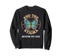 Vintage END THE STIGMA Sobriety Recovery Mode On Women AA Sweatshirt