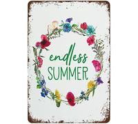 Vintage Endless Summer Welcome Summer Floral Summer Quot Poster Metal Aluminium Tin Sign Wall Decor 8"x12"