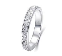 Vintage Engagement Ring Set, Rings for Women Marriage Drill Row with 0.03ct Moissanite Silver 18.1K White Gold Size L 1/2