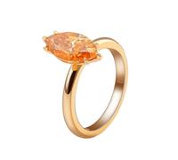 Vintage Engagement Rings, Engagement Band Gold Marquise with 2Ct Champagne Moissanite 18K Yellow Gold Size O 1/2