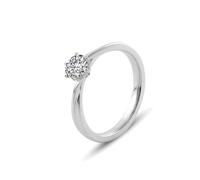Vintage Engagement Rings for Women, Her Wedding Ring 18.1K White Gold Solitaire Mit 1Ct Moissanite Size S 1/2