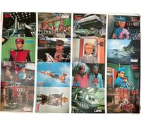 Vintage Engale 1986 Gerry Andersons Stingray, Thunderbirds - Captain Scarlet - Joe 90 - UFO Set Of 16 Postcards Uncut Sheet - Ultra Rare - Unsold Shop Stock