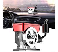 Vintage Engine Styled Solar Air Freshener For Cars With Automatic Rotation And Natural Scent Diffusion To Refresh Interior Silver Plus Red(Zen char)