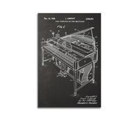Vintage Engineering Blueprint Poster 1950s Piano Sound Amplification Design Poster Decorative Painting Canvas Wall Posters And Art Picture Print Modern Family Bedroom Decor Posters 16x24inch(40x60cm)