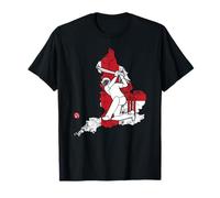 Vintage England Flag With A Batsman For Cricket Player T-Shirt