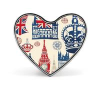 Vintage England London Big Ben Red Blue Crown Badge Heart Shape Cute Brooch Pins Button Badges for Backpack Jackets Hats Decor