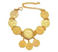 Vintage Engraved Anklet Coin Tassel Bracelet for Women Bohemian Ethnic Discs Coin Barefoot Sandals Adjustable Anklet Fashion Summer Beach Belly Dance Charm