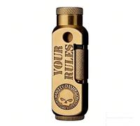 Vintage Engraved Skull Pipe Trench Lighter Reusable Soft Flame Copper Trench Retro Kerosene Lighter for Daily Carry (Harley 11)