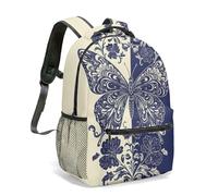 Vintage Entomology All Over Print 16 Inch Backpack Butterfly Bee Beetle Pattern Natural History Art School Bag (12)