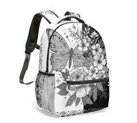 Vintage Entomology All Over Print 16 Inch Backpack Butterfly Bee Beetle Pattern Natural History Art School Bag (11)