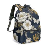 Vintage Entomology All Over Print 16 Inch Backpack Butterfly Bee Beetle Pattern Natural History Art School Bag (08)