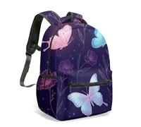 Vintage Entomology All Over Print 16 Inch Backpack Butterfly Bee Beetle Pattern Natural History Art School Bag (06)