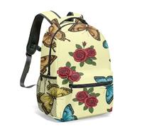 Vintage Entomology All Over Print 16 Inch Backpack Butterfly Bee Beetle Pattern Natural History Art School Bag (03)