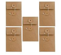 Vintage Envelopes with String Tie Closure Kraft Paper 5pcs for Cards