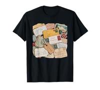 Vintage Ephemera Paper Stack Bedroom Office Collection T-Shirt