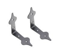 Vintage Epoxy Black Pack of 2 Iron Spearhead Corner Bracket Ornate Chest Box Trunk Cupboard Cabinet Corner Brace Angle Plate