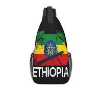 Vintage Ethiopian Flag Cross Body Bag Breathable Shoulder Bag Adjustable Daypack For Runner Traveling Outdoors