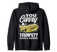 Vintage Euphonium Player Brass Orchestra Zip Hoodie