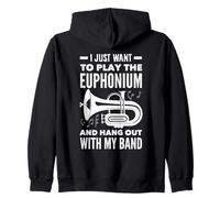 Vintage Euphonium Player Brass Orchestra Zip Hoodie