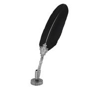 Vintage European Retro Quill Set for Smooth Writing, Gift Box Quill Set with Ink for Friends, Teachers, Alloy Feather Pen Nibs (Black)