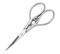 Vintage European Style Scissors, Stainless Steel Tailor Scissors, Flower Pattern Sewing Scissors Tool for Cross Stitch Cutting Embroidery Sewing Handcraft Craft (Silver Flower)