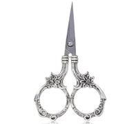 Vintage European Style Sewing Scissors 3.5inch, Embroidery Scissors Craft Scissors DIY Tools for Needlework, Sewing, Art Work(Silver)