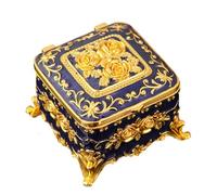 Vintage European Styles Metal Jewelry Box Enameled Decoration Antique For Necklaces Earrings Rings Storage Jewelry Storage Box