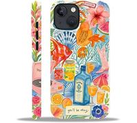 Vintage European Summer Collage Phone Case - Aesthetic Sticker-Inspired Design with Portugal, Fruits & Florals, Fits 16 15 14 Pro Max Plus, 13 12 Pro Max Mini, 11 Pro Max, SE, X, XR, XS Max, 8 7 Plus