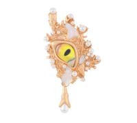 Vintage Exaggerated Devil's Eye Brooch - Retro Zinc Alloy Pin for Women's Winter Outwear