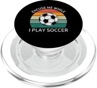 Vintage Excuse Me While I Play Soccer Retro Soccer Lover PopSockets PopGrip for MagSafe