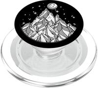 Vintage Explorer Mountain & Moon on Black PACJ0385 PopSockets PopGrip for MagSafe