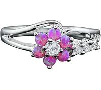 Vintage Exquisite Ladies Ring Pink White Opal Zircon Ring Copper Ring Gold Promise Rings Nice processing