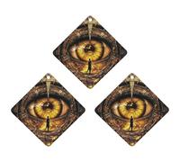 Vintage Eyeball 3 Pcs Automotive Air Fresheners Mirror Aromatherapy Tablets Ornament Car Fragrance Scented Cards Rhombus