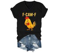 Vintage F-Caw-F Chicken Shirt Funny Fcawf Chicken V-Neck T-Shirt