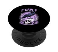 Vintage F-CAW-F Gothic Crow Witchy Floral Raven Black Bird PopSockets Adhesive PopGrip