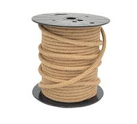 Vintage Fabric 3 Core Braided Textile Cable - 10FT/3 Metres, 2x1.5mm², Jute (Hemp) Round
