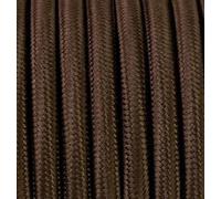 Vintage Fabric Cable - 16.5FT/5 Metres, 3 Core, 2x1.5mm², Brown Round